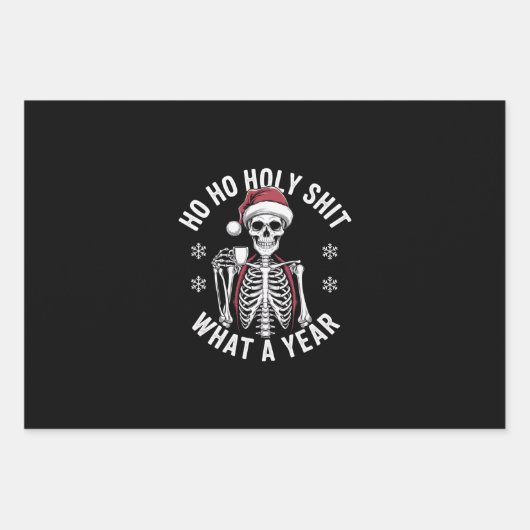Holy Shirt wat een jaar kerst Humor skelet Inpakpapier Vel (Voorkant)