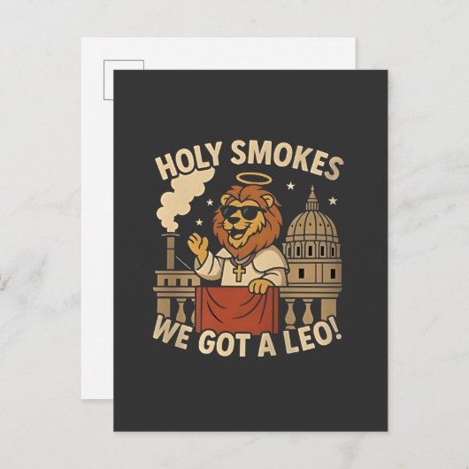 Holy Smoke Paus Leo XIV Christelijke Kerk Uitnodiging Briefkaart (Voorkant / Achterkant)