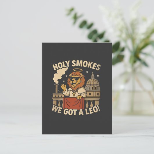 Holy Smoke Paus Leo XIV Christelijke Kerk Uitnodiging Briefkaart (Staand voorkant)