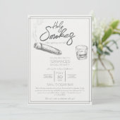 Holy Smokes Cigar Uitnodiging vrijgezellenfeest (Staand voorkant)