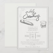 Holy Smokes Cigar Uitnodiging vrijgezellenfeest (Voorkant / Achterkant)
