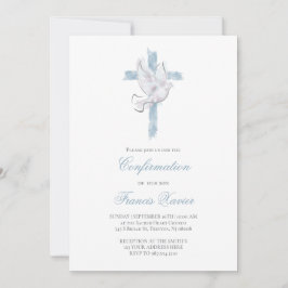 Holy Spirit blue cross Confirmation Kaart