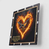 Holy Spirit Cross Flaming Heart Romans 5:5 Vierkante Klok (Hoek)