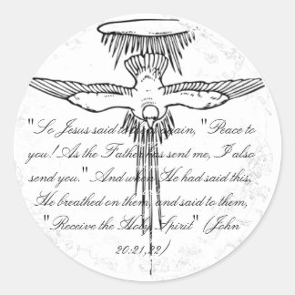 Holy Spirit Distress 2 ronde Stickers