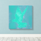 Holy Spirit Dove Design Abstract - Blauw Canvas Afdruk (Insitu (Houten vloer))
