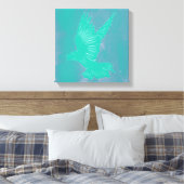 Holy Spirit Dove Design Abstract - Blauw Canvas Afdruk (Insitu (Slaapkamer))