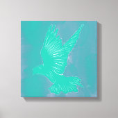 Holy Spirit Dove Design Abstract - Blauw Canvas Afdruk (Voorkant)