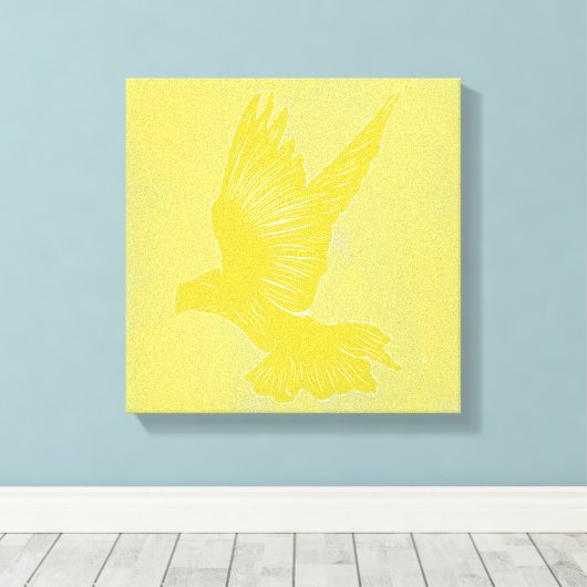 Holy Spirit Dove Design Abstract - Geel Canvas Afdruk (Insitu (Houten vloer))