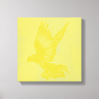 Holy Spirit Dove Design Abstract - Geel Canvas Afdruk