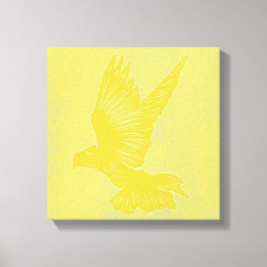 Holy Spirit Dove Design Abstract - Geel Canvas Afdruk (Voorkant)