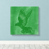Holy Spirit Dove Design Abstract - Groen Canvas Afdruk (Insitu (Houten vloer))
