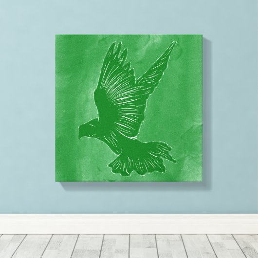 Holy Spirit Dove Design Abstract - Groen Canvas Afdruk (Insitu (Houten vloer))