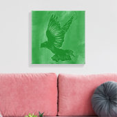 Holy Spirit Dove Design Abstract - Groen Canvas Afdruk (Insitu (Woonkamer))