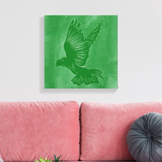 Holy Spirit Dove Design Abstract - Groen Canvas Afdruk (Insitu (Woonkamer))