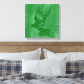 Holy Spirit Dove Design Abstract - Groen Canvas Afdruk (Insitu (Slaapkamer))