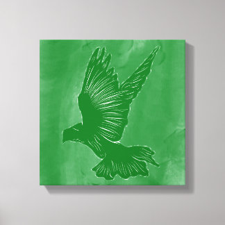 Holy Spirit Dove Design Abstract - Groen Canvas Afdruk