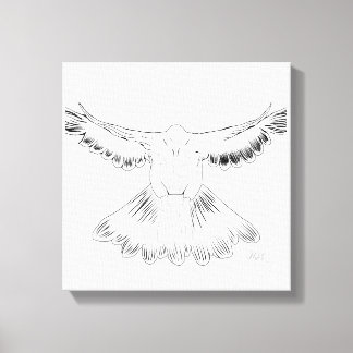 Holy Spirit Dove Design Comic Style No. 4 Zwart Canvas Afdruk