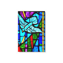 Holy Spirit Dove Glas in lood Window Canvas Art
