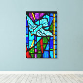 Holy Spirit Dove Glas in lood Window Canvas Art (Insitu (Houten vloer))