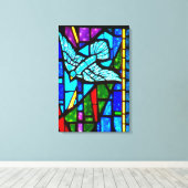 Holy Spirit Dove Glas in lood Window Canvas Art Afdruk (Insitu (Houten vloer))