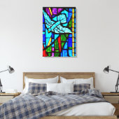 Holy Spirit Dove Glas in lood Window Canvas Art Afdruk (Insitu (Slaapkamer))
