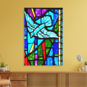 Holy Spirit Dove Glas in lood Window Canvas Art Afdruk (Insitu (Woonkamer))