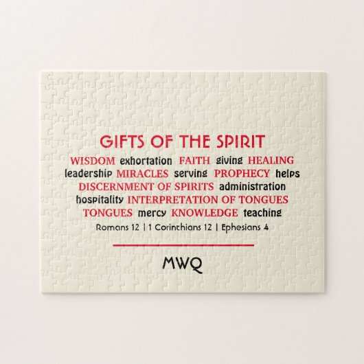 HOLY SPIRIT GIFTS | Monogram | CHRISTELIJK Legpuzzel (Horizontaal)