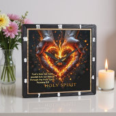 Holy Spirit Hands Flaming Heart Devotion Romans 5 Vierkante Klok