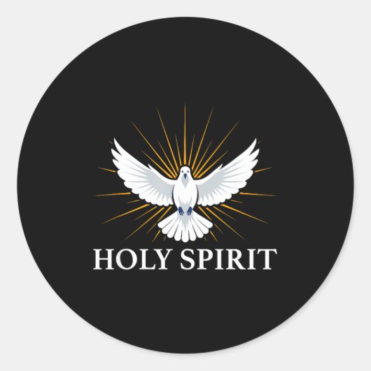 Holy Srit Dove Sritual Symbol Christian Bible Fait Ronde Sticker (Voorkant)