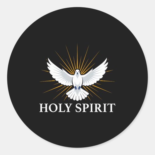 Holy Srit Dove Sritual Symbol Christian Bible Fait Ronde Sticker (Voorkant)