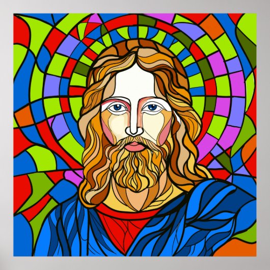 holy stained glass design procreate hand drawing  poster (Voorkant)