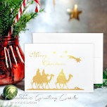 Holy Three Kings & Christmas Star Gold Foil Kaart<br><div class="desc">Geniet van het feestelijke seizoen met onze ingewikkeld vervaardigde Holy Three Kings en Christmas Star Gold Foil Kaart. Deze prachtig ontworpen kaart onthult de reis van de Drie Koningen, versterkt door een schitterende gouden folie; een aanbod dat echt de sfeer van het vakantieseizoen vastlegt. Ontworpen met liefde door Mylini Design,...</div>