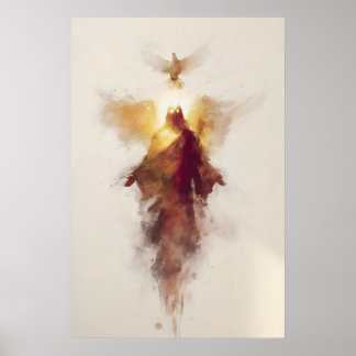 Holy Trinity Abstract Watercolor Christian Art Poster