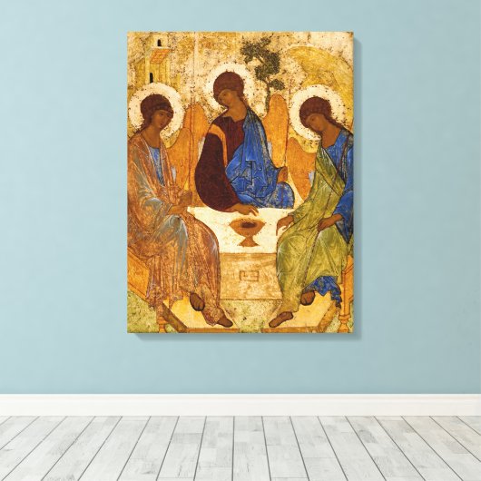 Holy Trinity by Andrey Rublev Canvas Afdruk (Insitu (Houten vloer))