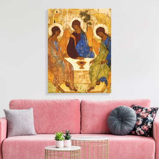 Holy Trinity by Andrey Rublev Canvas Afdruk (Insitu (Woonkamer))