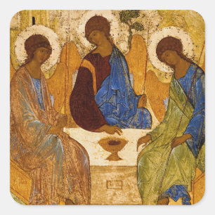 Holy Trinity by Andrey Rublev Vierkante Sticker