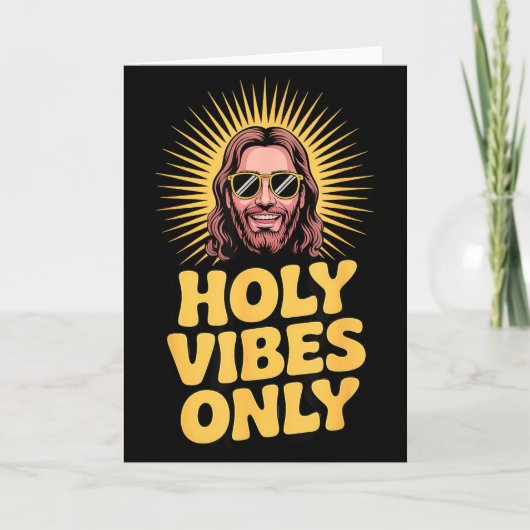 Holy Vibes Only Funny Jesus Religious Christian Fa Kaart (Voorkant)