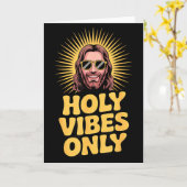 Holy Vibes Only Funny Jesus Religious Christian Fa Kaart (Gele Bloem)