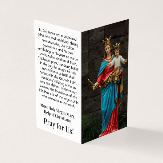 Holy Virgin Mary, Help of Christians, Prayer Card Kaart (Buitenkant)