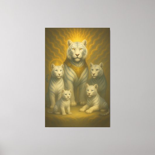Holy White Tiger Emperor – Ascended Royal Family Canvas Afdruk (Voorkant)