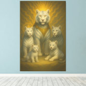 Holy White Tiger Emperor – Ascended Royal Family Canvas Afdruk (Insitu (Houten vloer))