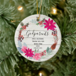 Holy Winter Flowers Godouders Christmas Keramisch Ornament<br><div class="desc">Holy Winter Flowers Godouders Christmas Ornament Can be change into any text</div>