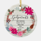 Holy Winter Flowers Godouders Christmas Keramisch Ornament (Voorkant)