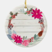 Holy Winter Flowers Godouders Christmas Keramisch Ornament (Achterkant)