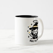 Holy Witch Praying Angel Halloween Mug | Two-Sided Tweekleurige Koffiemok (Voorkant rechts)