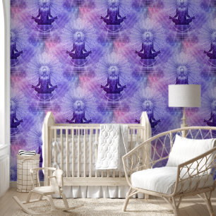 Holy Yoga Lotus Meditatie - Naadloos Patroon 2 Behang