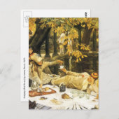 Holyday, de picknick van James Tissot, Victoriaans Briefkaart (Voorkant / Achterkant)