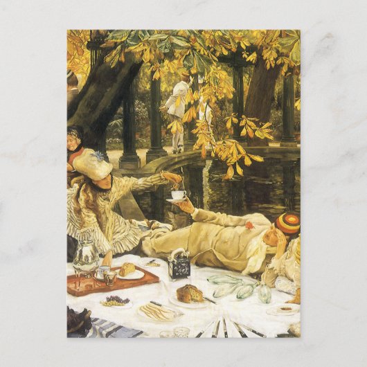 Holyday, de picknick van James Tissot, Victoriaans Briefkaart (Voorkant)