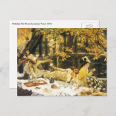 Holyday, de picknick van James Tissot, Victoriaans Briefkaart (Voorkant / Achterkant)