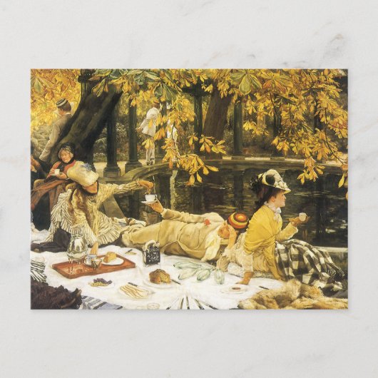 Holyday, de picknick van James Tissot, Victoriaans Briefkaart (Voorkant)